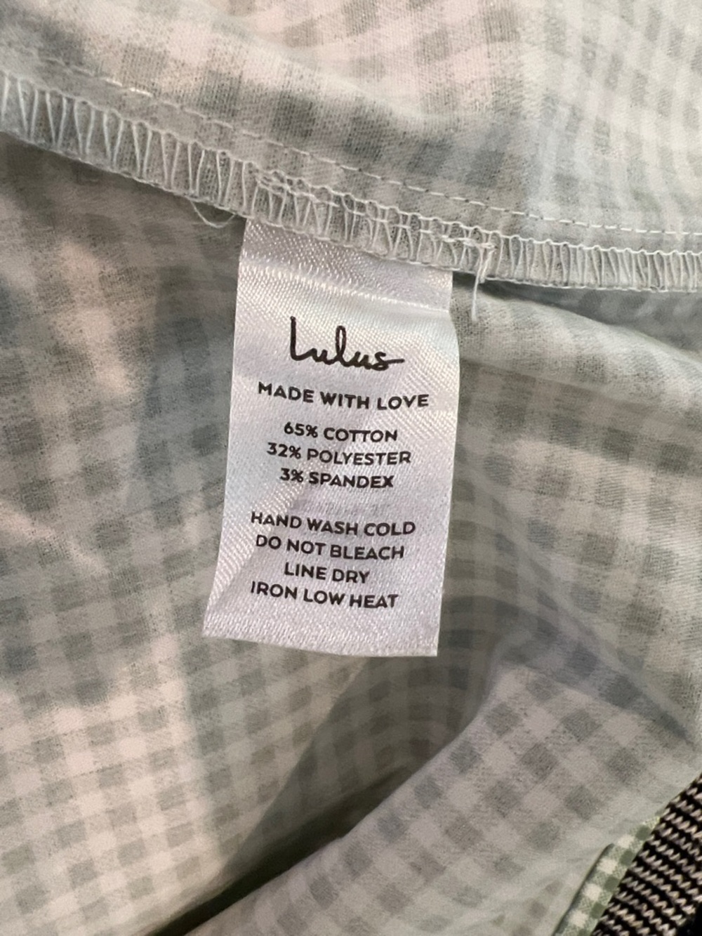 Lulu's Green and White Gingham Mini Dress - Picture 5 of 5